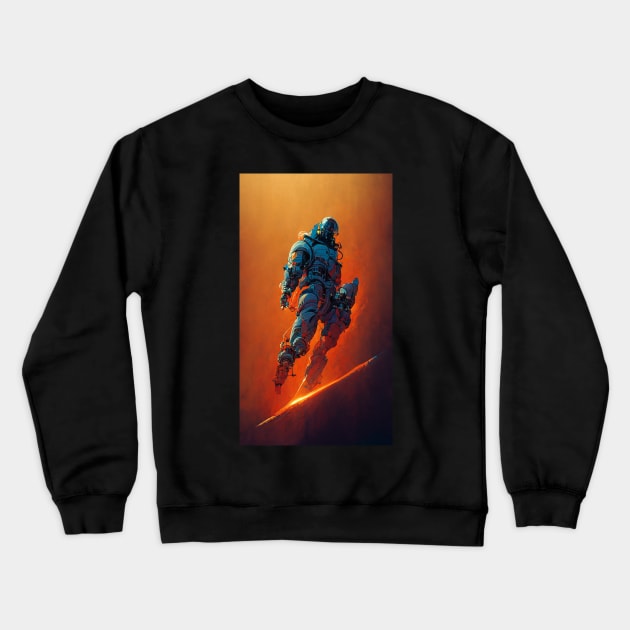 Neon Bot Crewneck Sweatshirt by JoshWhiteArt